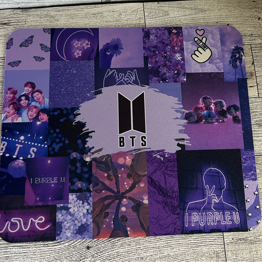 BTS Purple Collage Mouse Pad